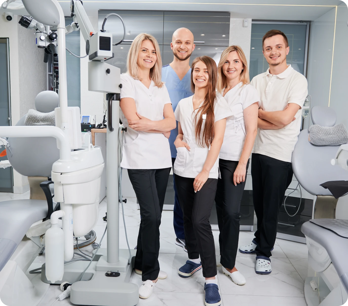 Group of dentists in office